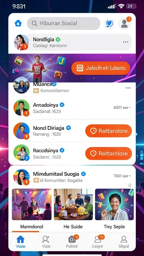 Tampilan utama dengan desain yang menarik.