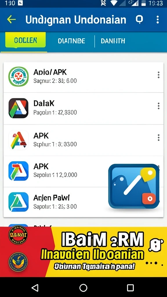 Screenshot menunjukkan berbagai pilihan permainan yang tersedia.