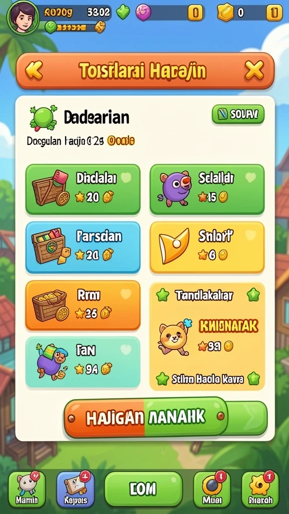 Screenshot menunjukkan fitur bonus yang menggiurkan dan menarik.