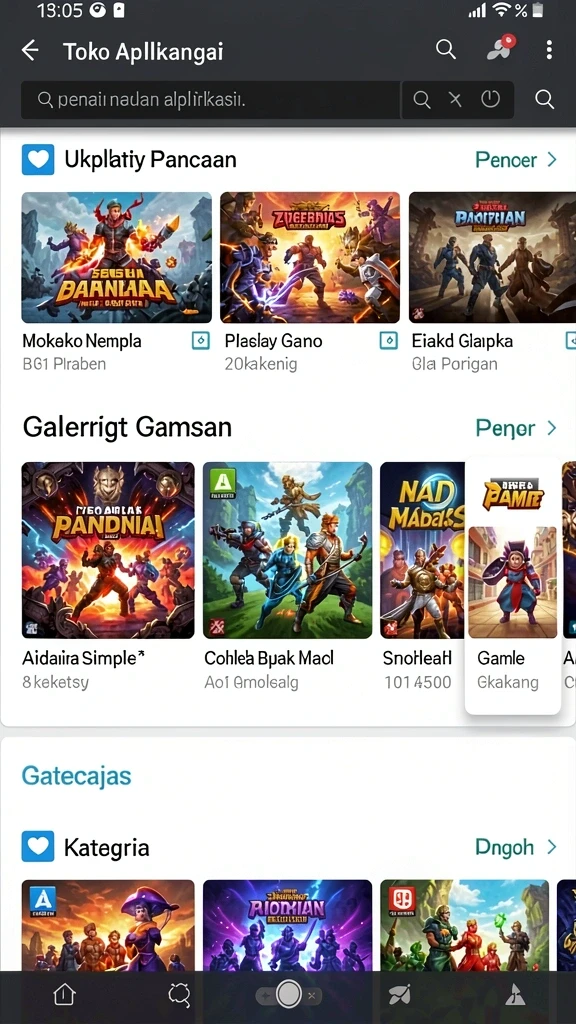 Screenshot menunjukkan tampilan grafis yang memukau.