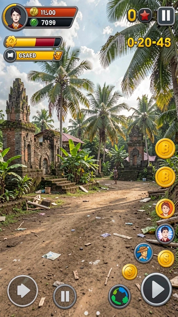 Gameplay yang menampilkan karakter unik dalam aksi.